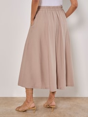 Apricot Natural Pleated Full Super A-Line Skirt - Image 4 of 4