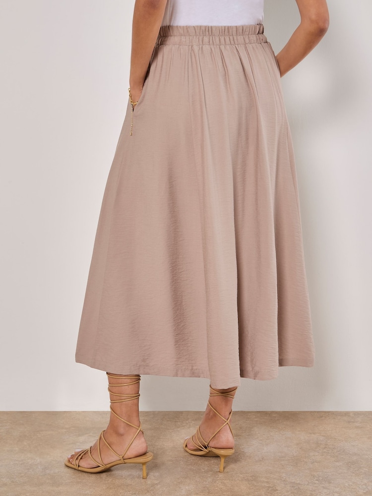 Apricot Natural Pleated Full Super A-Line Skirt - Image 4 of 4