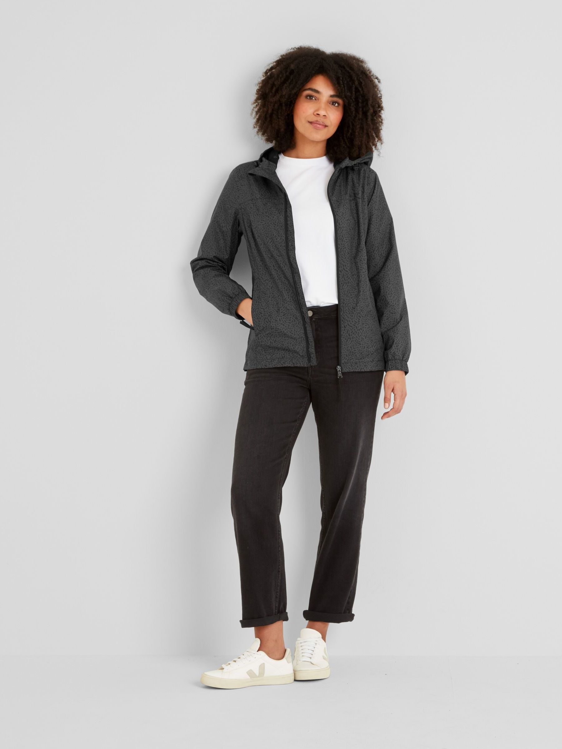 TOG 24 Giacca Impermeabile Donna Craven: Leggera, Con Cappuccio E Ripiegabile – Antivento E Traspirante, Nera Taglia 12