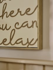 Boucle Embroidered Relax Phrase Wall Art - Imagen 3 de 5