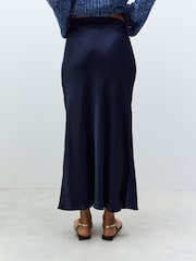 Bleu marine - Jupe Midi Satin - Image 3 of 3