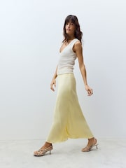 Jaune Buttermilk - Jupe Midi Satin - Image 1 de 5