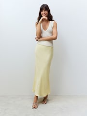 Jaune Buttermilk - Jupe Midi Satin - Image 2 de 5