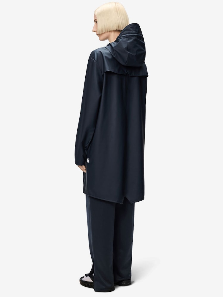Rains Navy Long Jacket W3 - Image 4 of 4 Rains Navy Long Jacket W3 - Image 4 of 4
