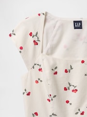 Gap White Cherry Heavyweight Linen-Blend Cap-Sleeve Cropped Top - Image 5 of 5