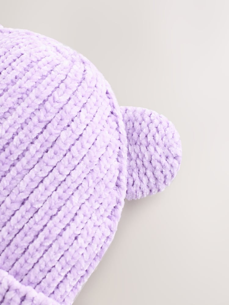 Lilac Purple 3D Ear Beanie (3mths-10yrs) - Image 2 of 3