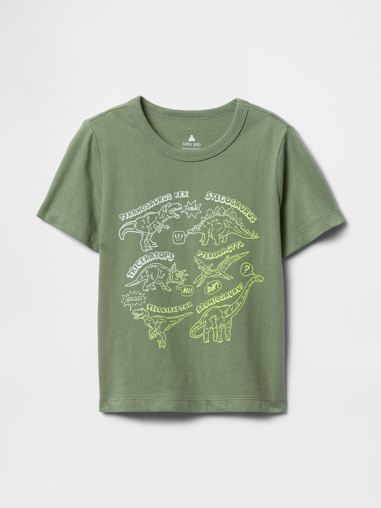 Gap Green Dinosaur Short Sleeve Graphic T-Shirt (6mths-5yrs) - Image 1 of 2