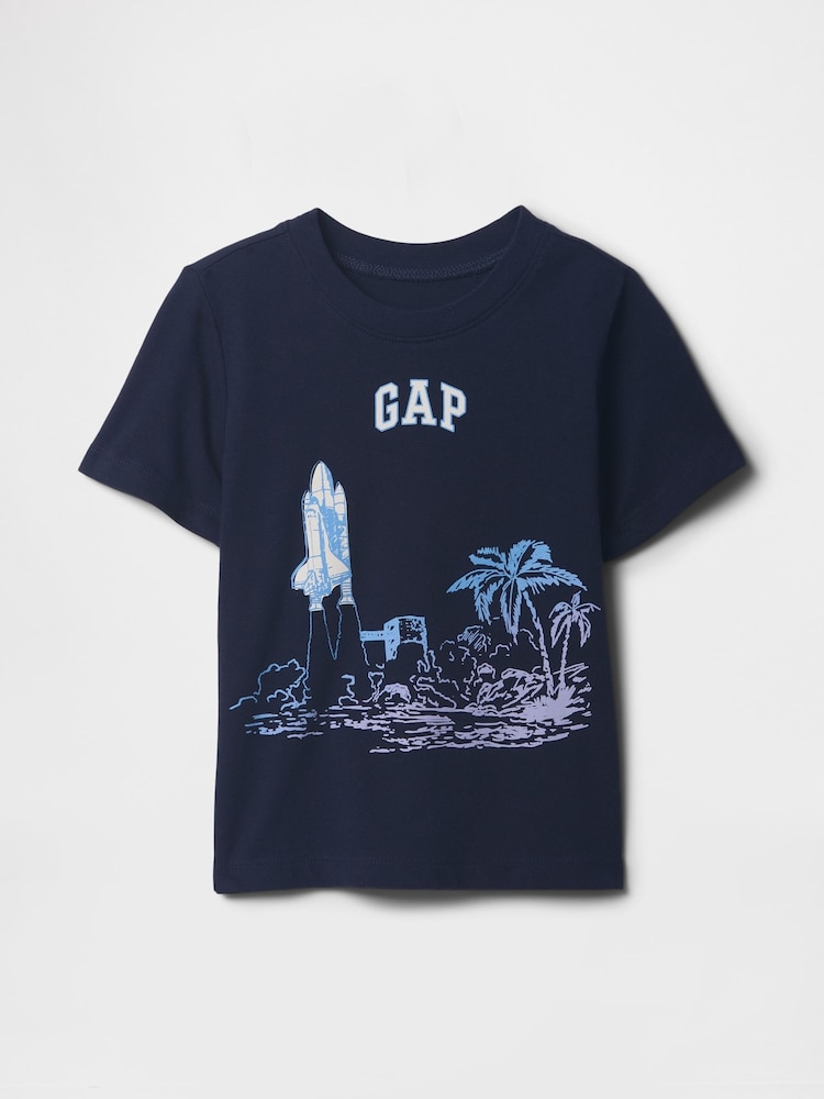 Gap Navy Blue Short Sleeve Graphic T-Shirt (6mths-5yrs) - Image 1 of 3