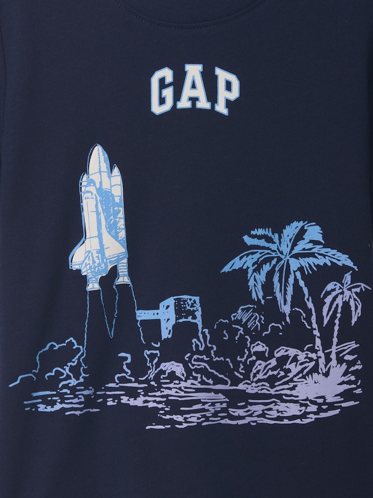Gap Navy Blue Short Sleeve Graphic T-Shirt (6mths-5yrs) - Image 3 of 3