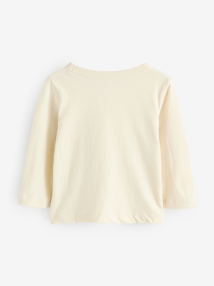 Gap Beige Logo Long Sleeve Graphic T-Shirt (6mths-5yrs) - Image 2 of 5