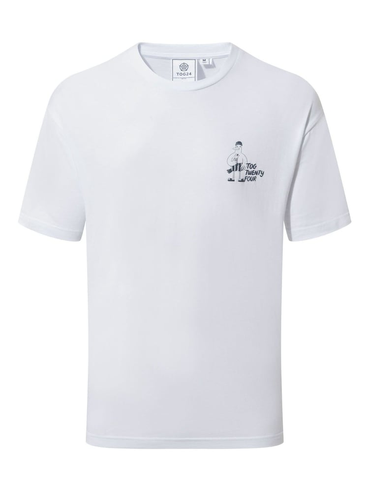 Tog 24 White Mens Beach 100% Cotton T-Shirt - Image 6 of 6