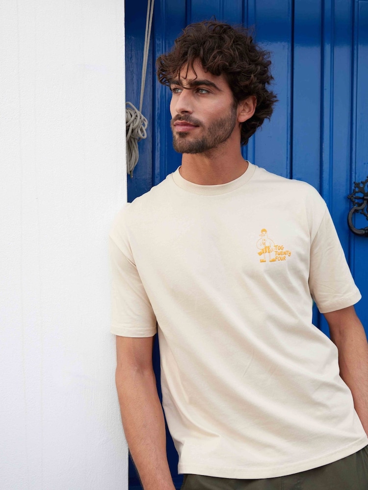 Кремовий - Tog 24 Mens Beach 100% Cotton футболки - Image 1 of 7