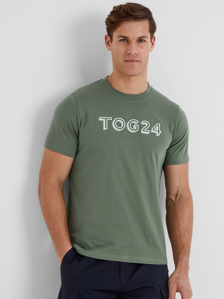 Tog 24 Green Mens Foran 100% Cotton T-Shirt - Image 2 of 6 Tog 24 Green Mens Foran 100% Cotton T-Shirt - Image 2 of 6