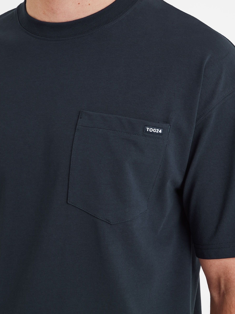 T-shirt Homme TOG24 Bleu Avec Imprimé Graphique - Taille M, Coton Jersey, Excellent état