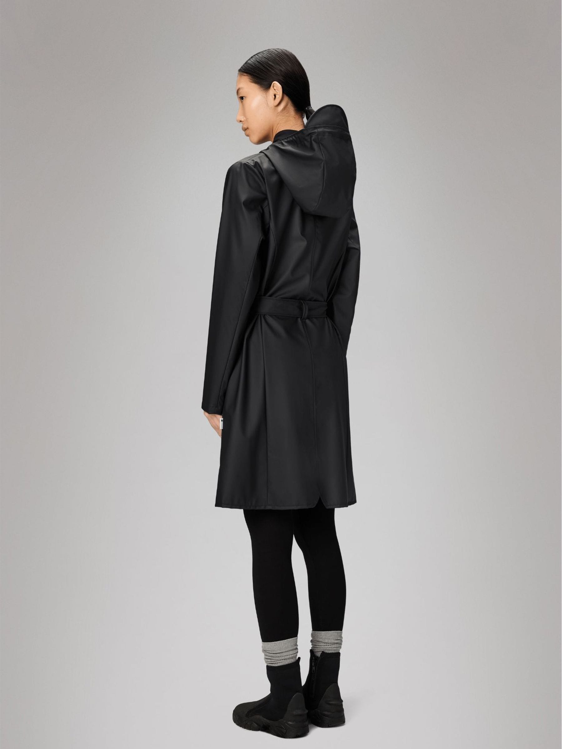 Buy Rains Black Curve Long Jacket W3 from Next USA