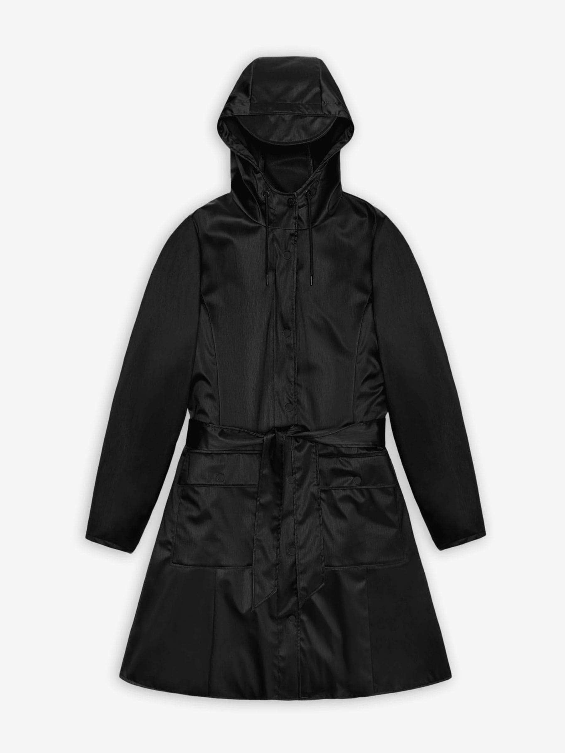 Buy Rains Black Curve Long Jacket W3 from Next USA