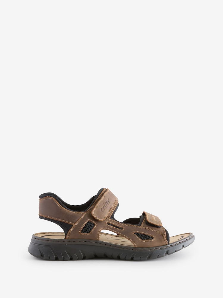 Rieker Mens Hook & Loop Brown sandals - Image 1 of 1