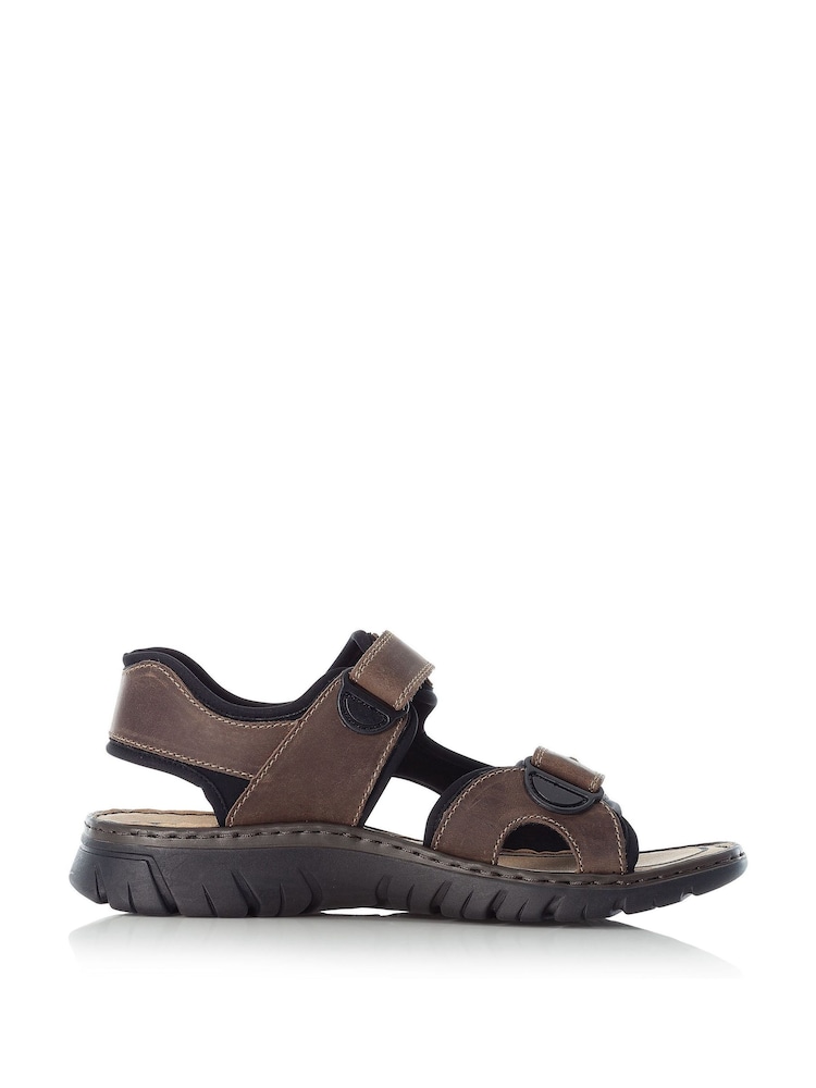 Rieker Mens Hook & Loop Brown sandals - Image 2 of 3