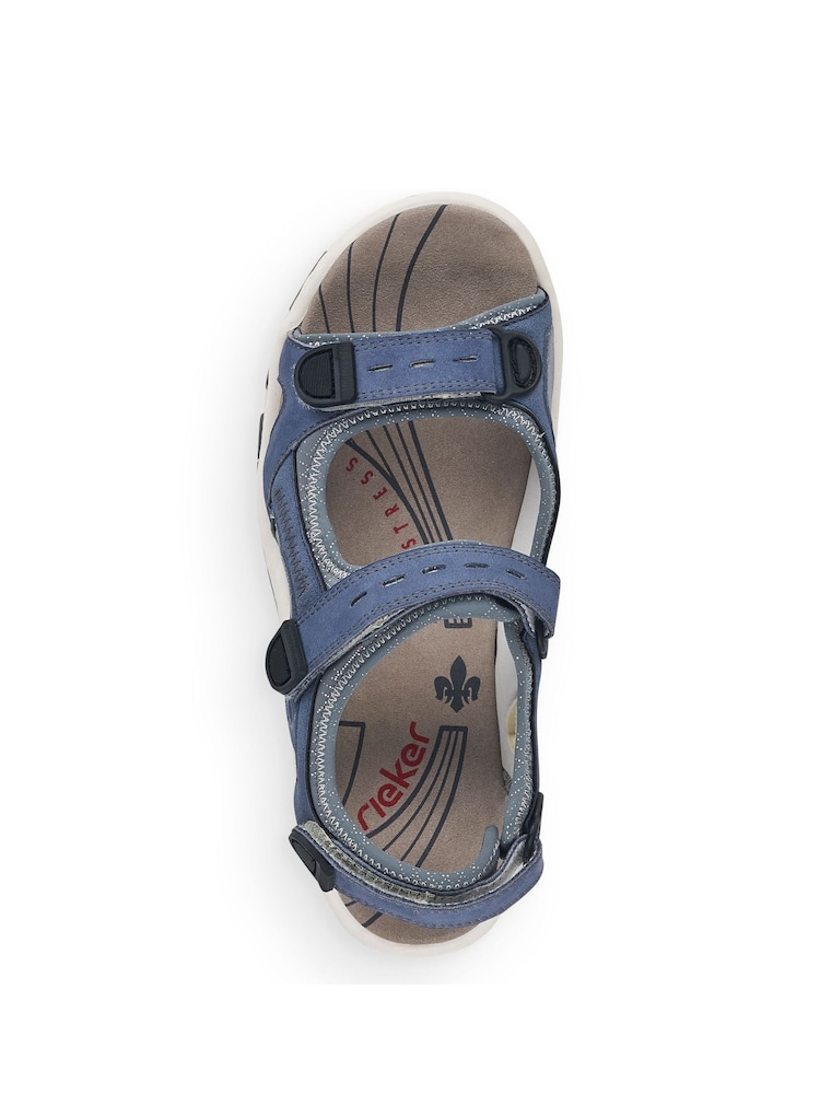 Rieker Womens Blue Hook & Loop Sandals - Image 1 of 3