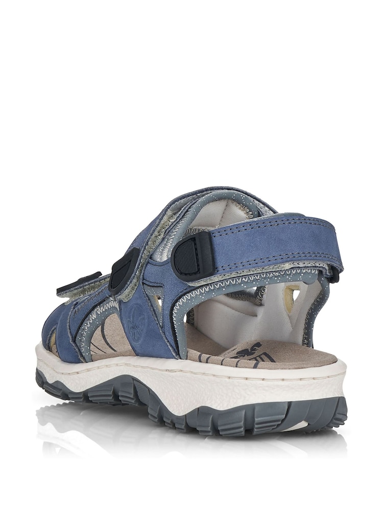 Rieker Womens Blue Hook & Loop Sandals - Image 2 of 3