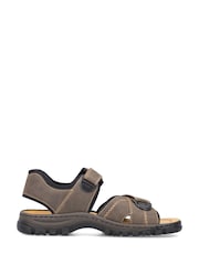 Rieker Mens Hook & Loop Brown sandals - Image 2 of 5