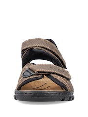 Rieker Mens Hook & Loop Brown sandals - Image 3 of 5