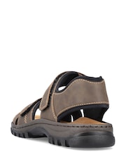 Rieker Mens Hook & Loop Brown sandals - Image 4 of 5