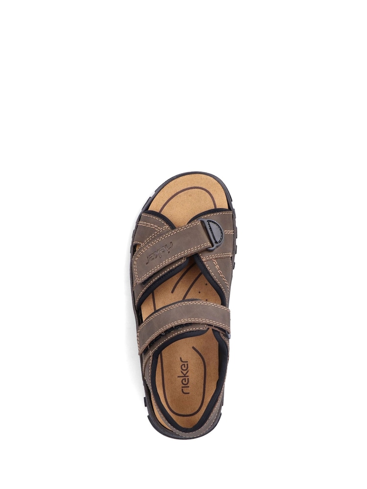 Rieker Mens Hook & Loop Brown sandals - Image 5 of 5