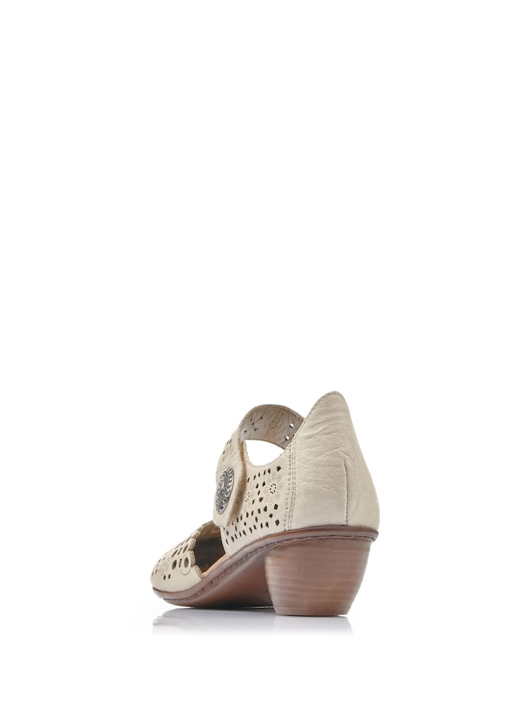 Rieker Womens Cream Hook & Loop Shoes - Image 3 of 4