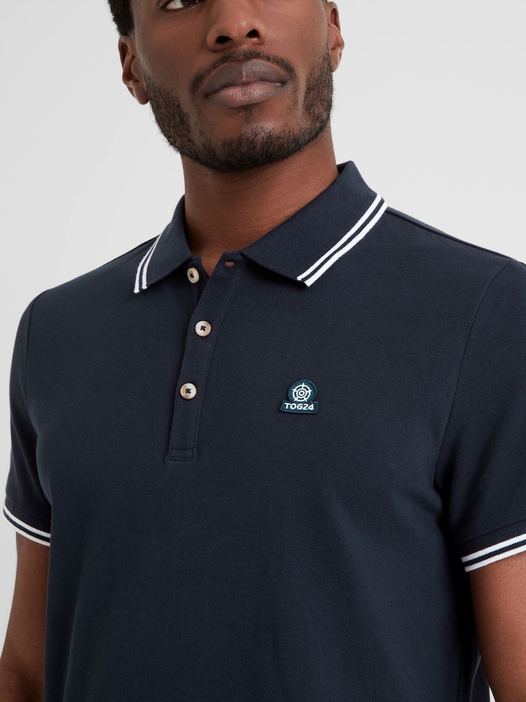 Tog 24 Blue Mens Biston 100% Cotton Polo Shirt - Image 5 of 6