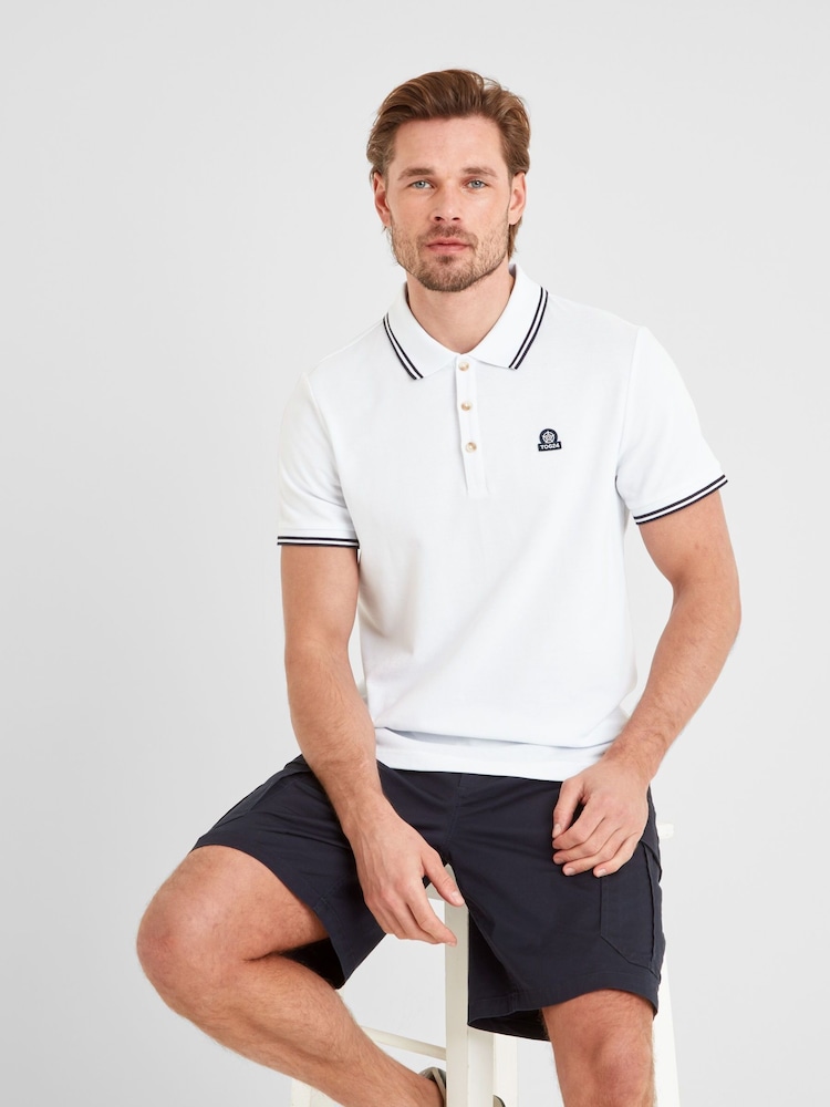 Tog 24 White Mens Biston 100% Cotton Polo Shirt - Image 4 of 6