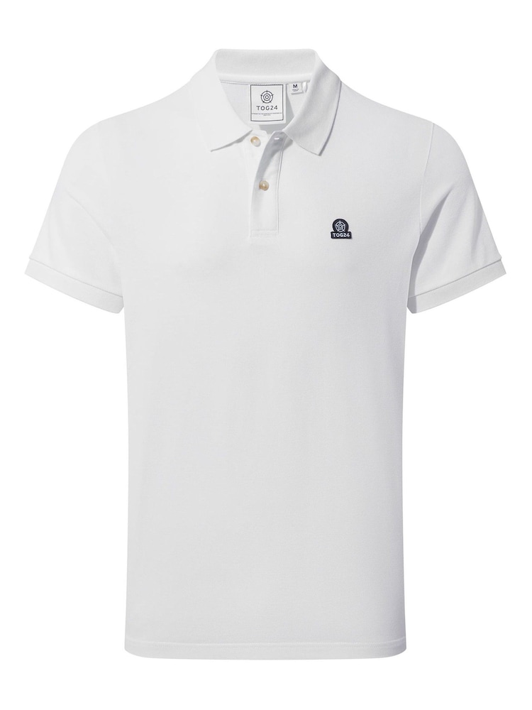 Tog 24 White Mens Braunton 100% Cotton Polo Shirt - Image 6 of 6