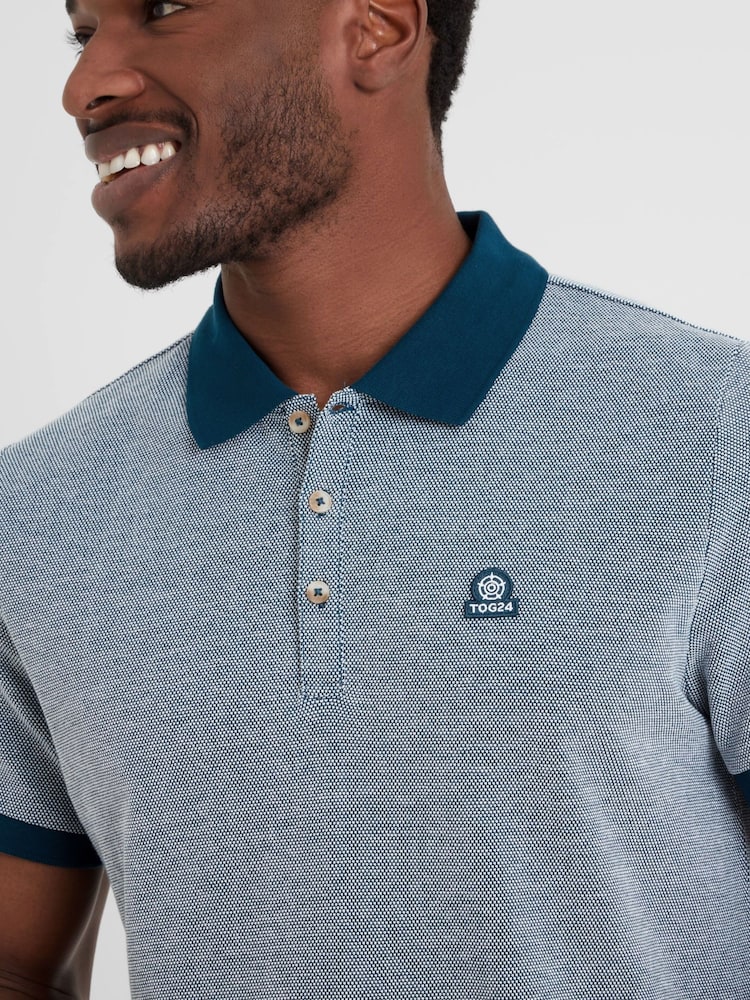 Tog 24 Blue Mens Whitley 100% Cotton Polo Shirt - Image 5 of 6