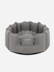 Lords and Labradors Pewter High Sided Herringbone Tweed Dog Bed - Image 3 of 3