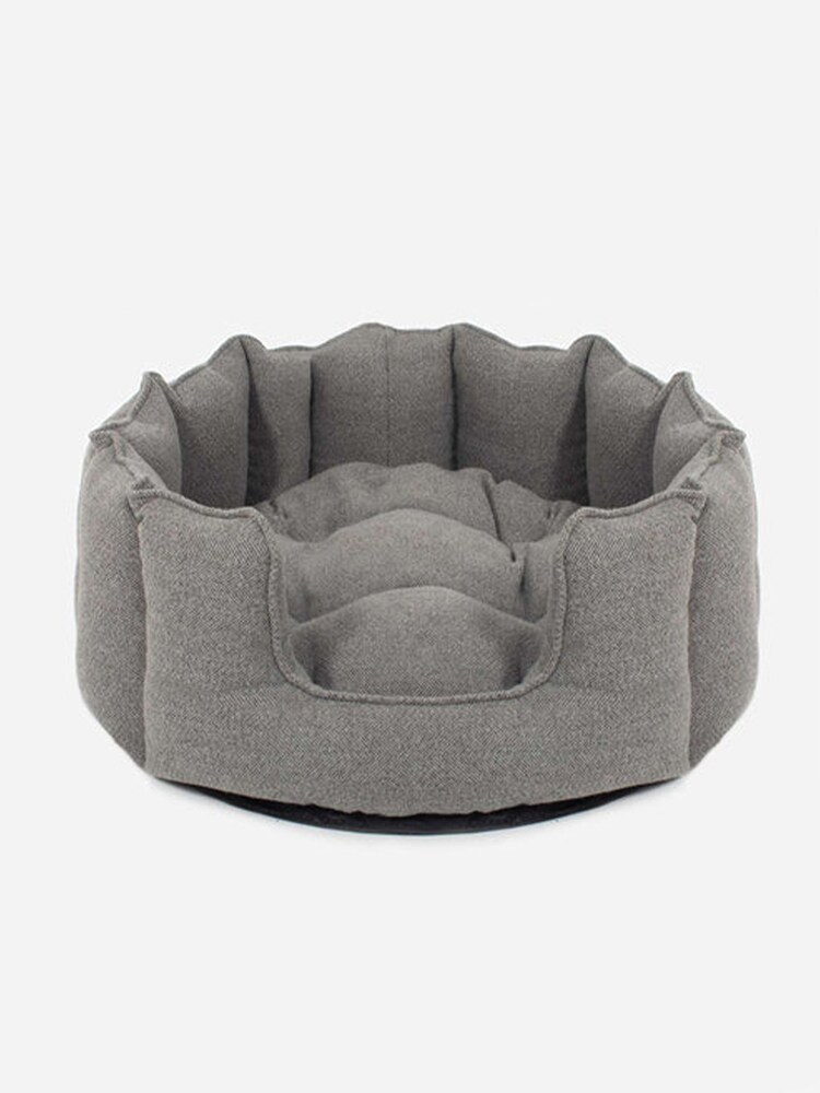 Lords and Labradors Pewter High Sided Herringbone Tweed Dog Bed - Image 3 of 3