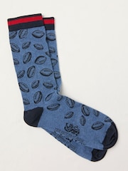 Navy Lions Tour Socks in a Box - Image 1 of 2