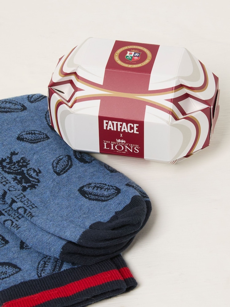 Navy Lions Tour Socks in a Box - Image 2 of 2