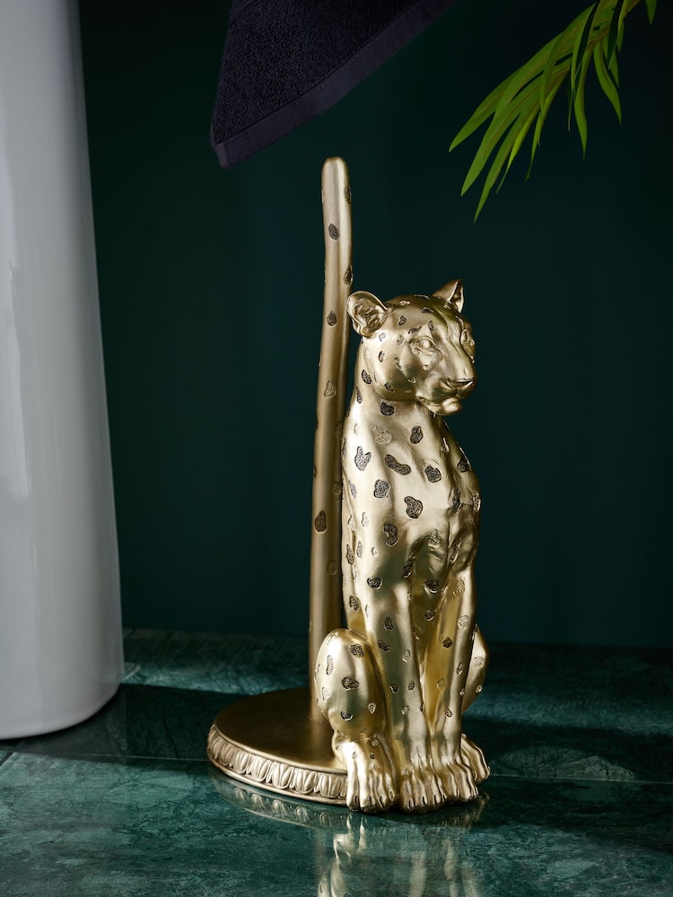 Gold Cheetah Floor Standing Toilet Roll Holder - Image 2 of 4 Gold Cheetah Floor Standing Toilet Roll Holder - Image 2 of 4