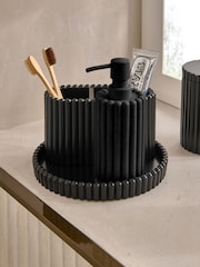 Black Rib Round Tray - Image 5 of 6