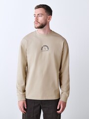 Stone Relaxed Fit Long Sleeve Graphic T-Shirt - Image 3 of 9