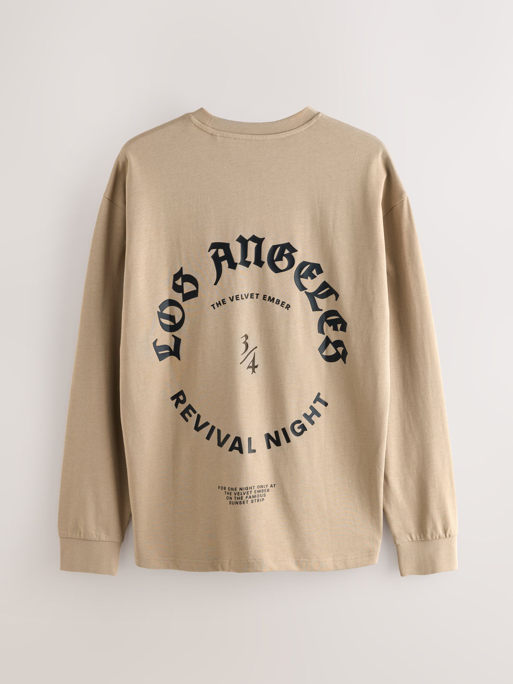 Buy Stone Relaxed Fit Long Sleeve Graphic T-Shirt from Next USA