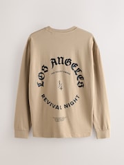 Stone Relaxed Fit Long Sleeve Graphic T-Shirt - Image 7 of 9