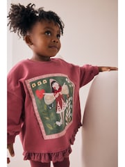 Burgundy Red Fairy Frill Hem Sweatshirt & Leggings Set (3mths-7yrs) - Image 2 of 6