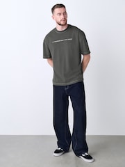 Grey Relaxed Fit Graphic Print Heavy Weight T-Shirt - Image 2 of 8