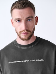 Grey Relaxed Fit Graphic Print Heavy Weight T-Shirt - Image 4 of 8