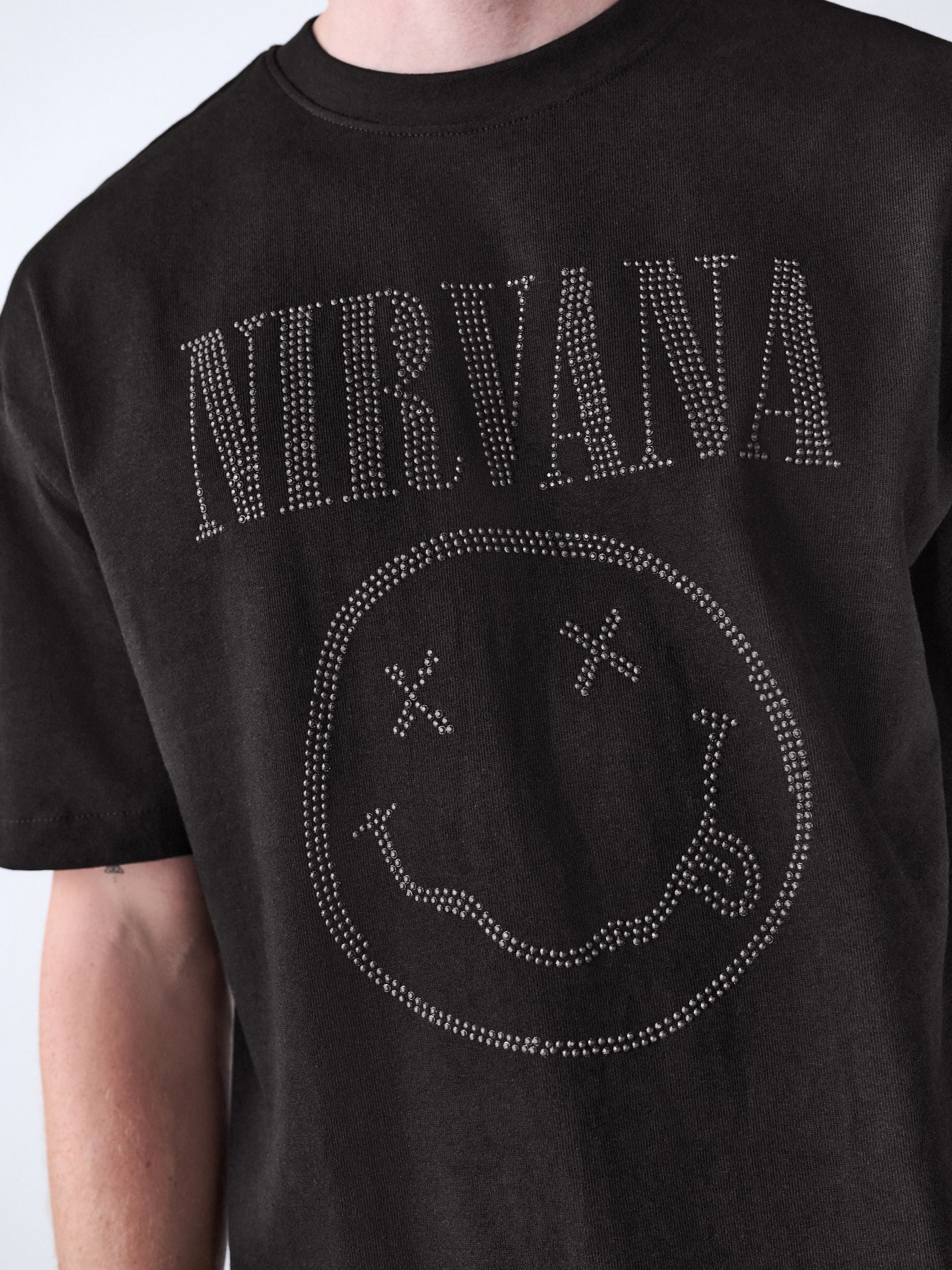 Buy Black Nirvana Relaxed Fit Band Graphic Print T-Shirt from Next USA Buy Black Nirvana Relaxed Fit Band Graphic Print T-Shirt from Next USA