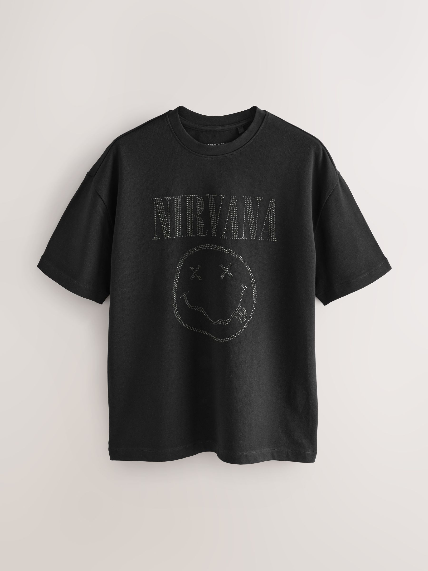 Buy Black Nirvana Relaxed Fit Band Graphic Print T-Shirt from Next USA