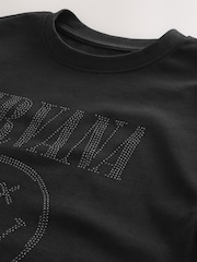 Black Nirvana Relaxed Fit Band Graphic Print T-Shirt - Image 7 of 7