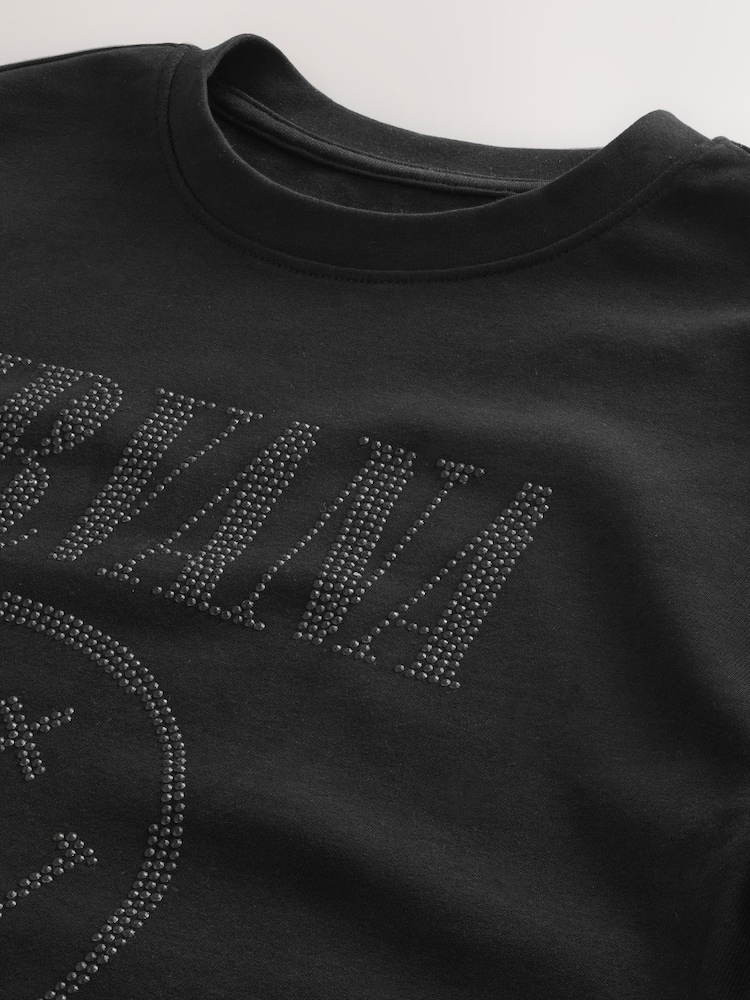 Black Nirvana Relaxed Fit Band Graphic Print T-Shirt - Image 7 of 7 Black Nirvana Relaxed Fit Band Graphic Print T-Shirt - Image 7 of 7