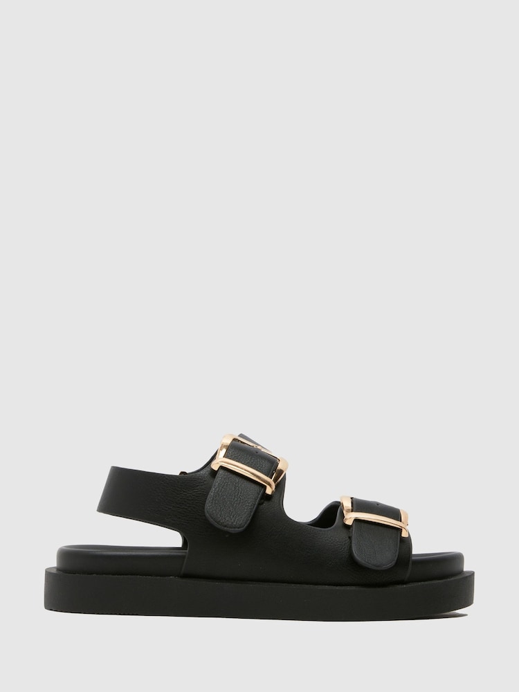 Schuh Tabs Buckle Brown Sandals - Image 1 of 4